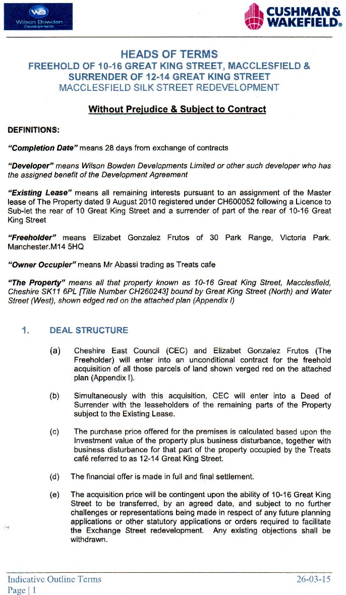 Heads Of Terms Template